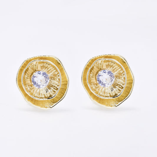 YE7701 - Diamante flower clip-on earring