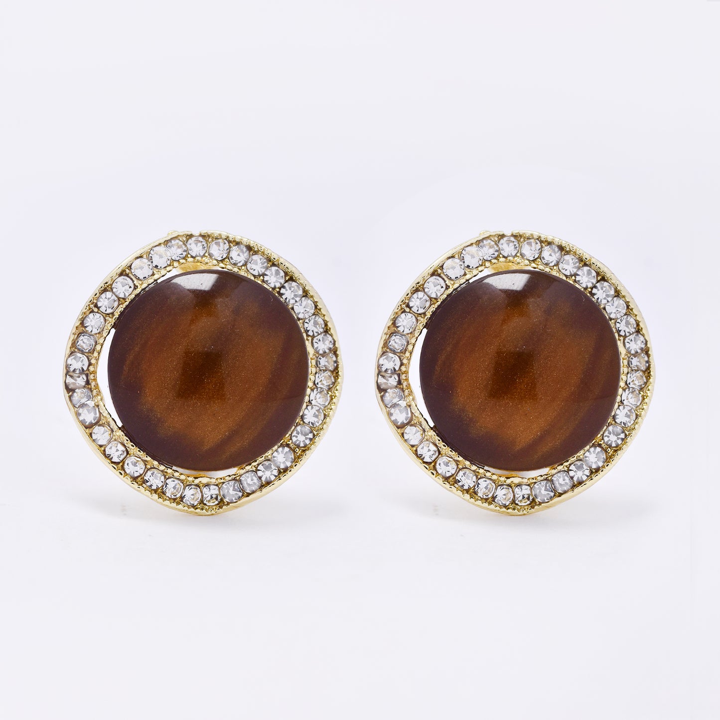 YE7703 - Diamante halo clip-on earring