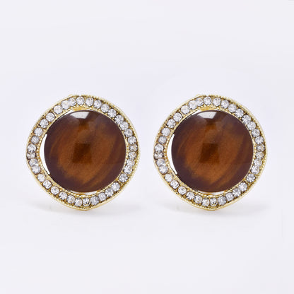 YE7703 - Diamante halo clip-on earring