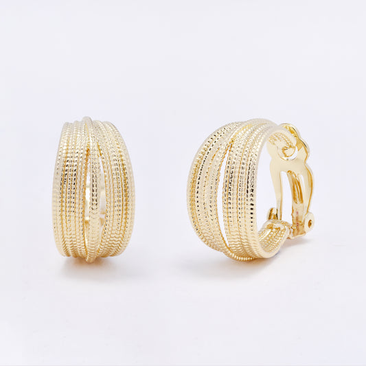 YE7705 - Multi strand clip-on hoop earring