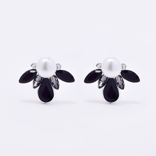 YE7709 - Faux pearl & crystal clip-on earring