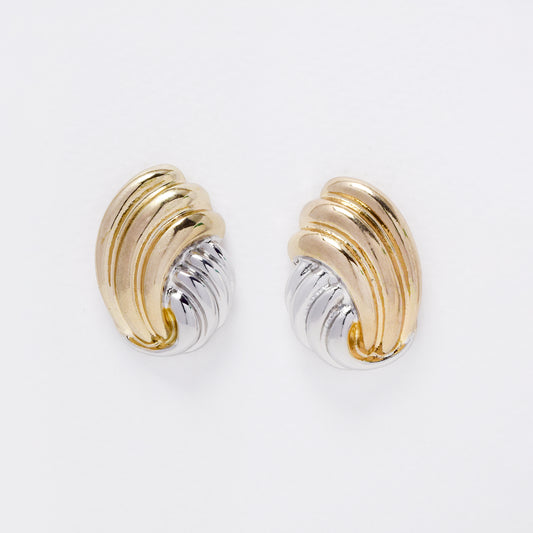 YE7717 - Two-toned statement stud earring