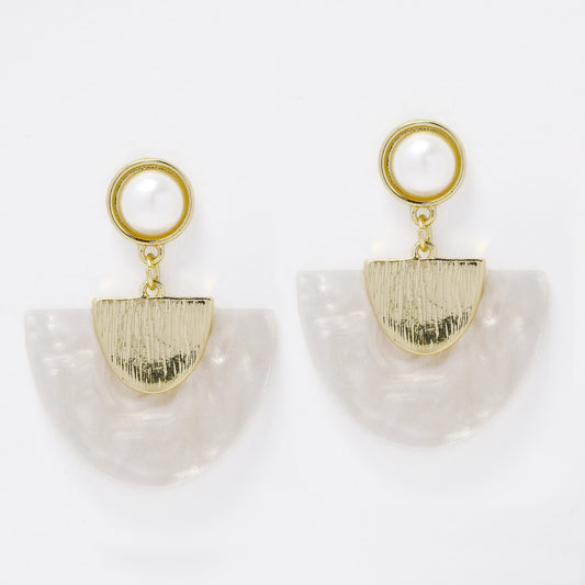 YE7726 - Faux pearl statement drop stud earring