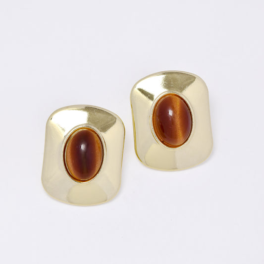 YE7728 - Statement cat's eye stud earring