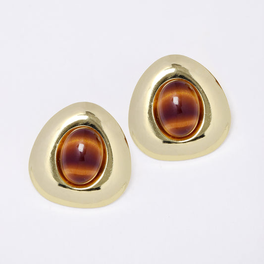 YE7734 - Statement cat's eye stud earring
