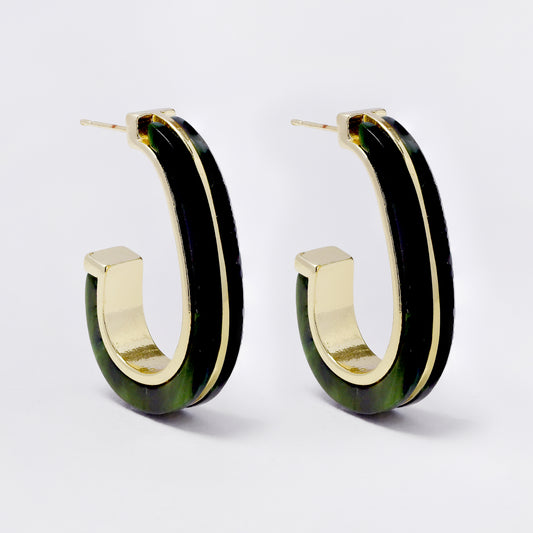 YE7741 - Resin pin hoop earring