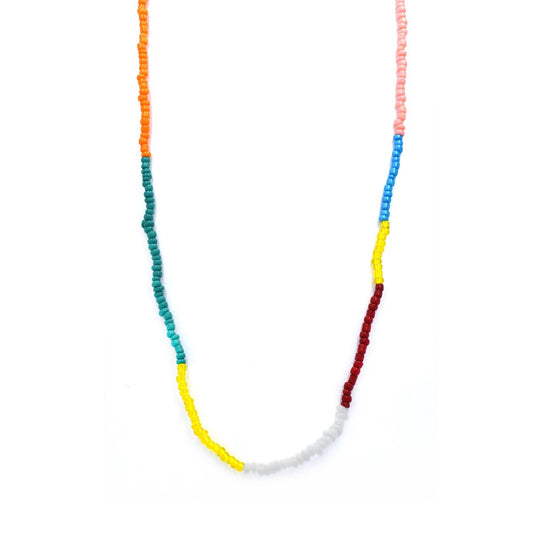 Fashion best multi colour beaded necklace with gold balls - YN4380