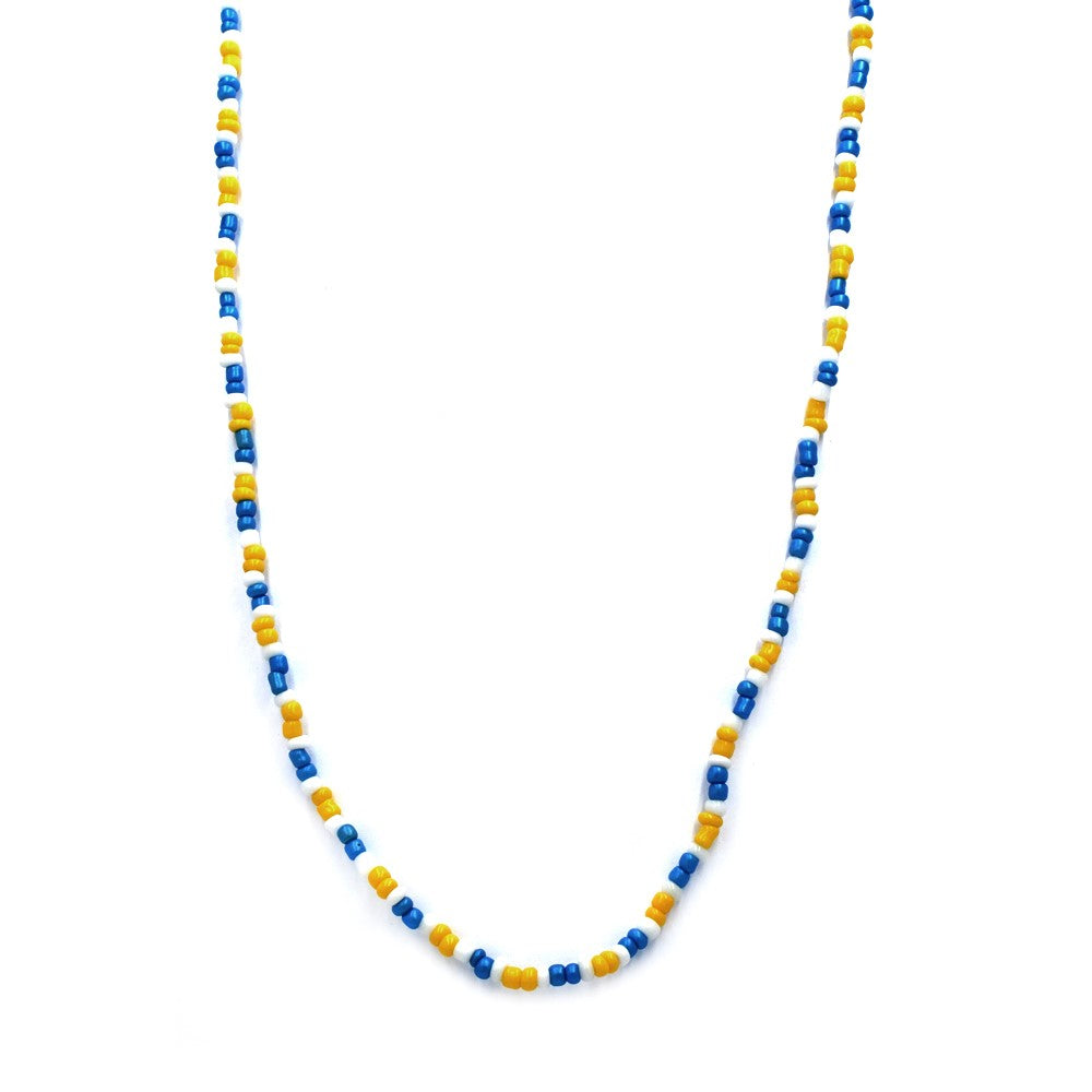 Fashion yellow and blue beaded necklace - YN4170