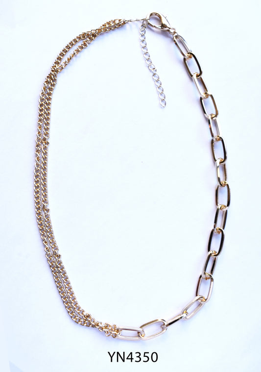Fashion gold plated paperclip and curb link chain - YN4350
