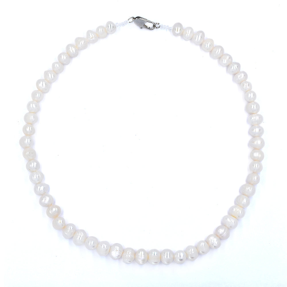 White 8mm freshwater pearl 46cm necklace