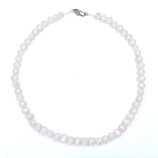 White 8mm freshwater pearl 46cm necklace