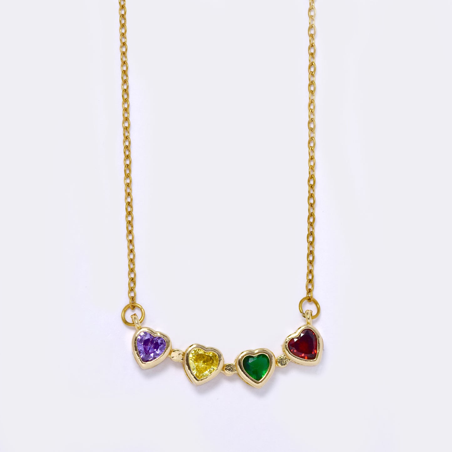 CZYN5615 - Premium brass CZ heart magnet foldable flower pendant on steel chain