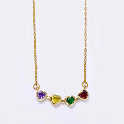 CZYN5615 - Premium brass CZ heart magnet foldable flower pendant on steel chain