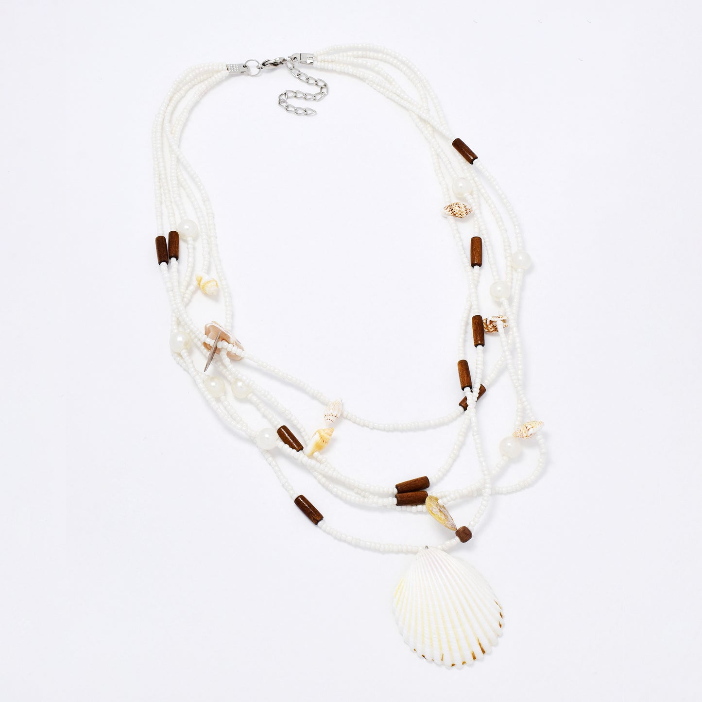 YN6200 - Seed bead and shell necklace