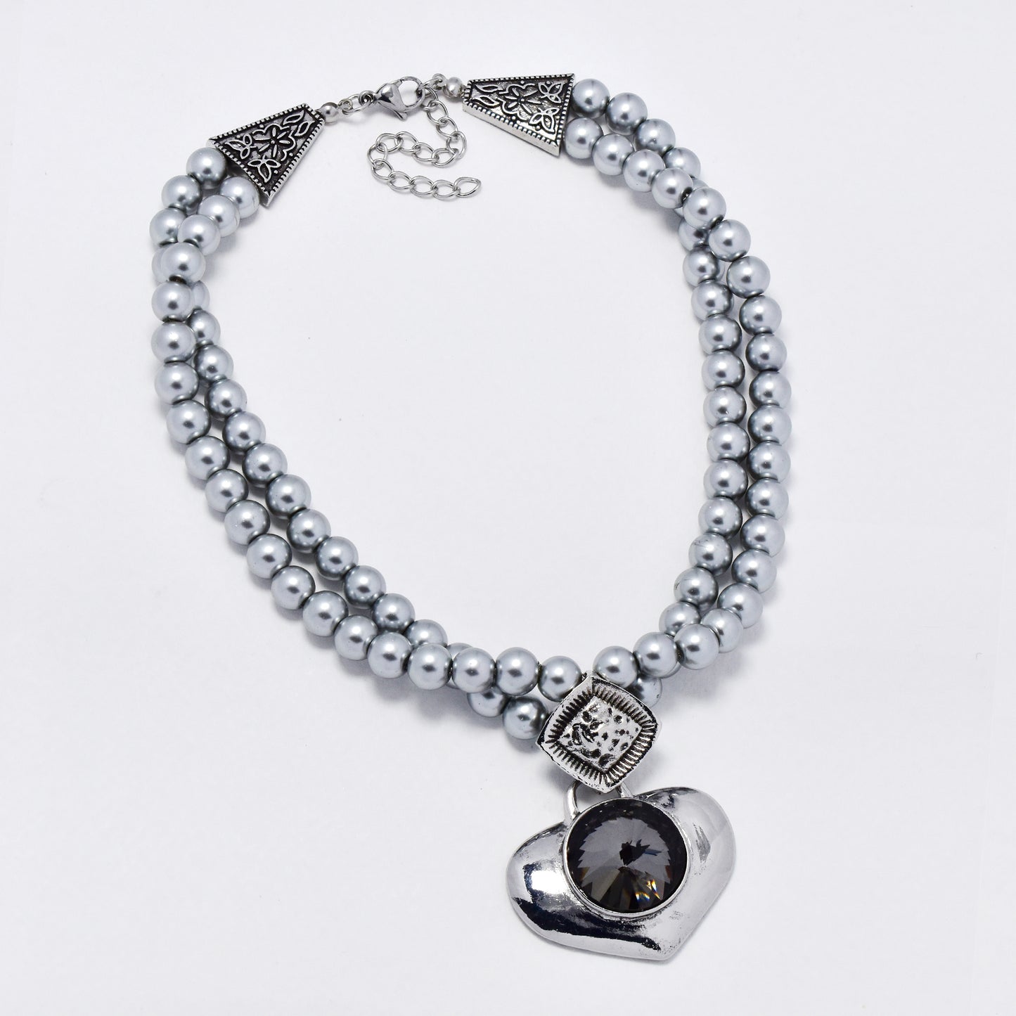 YN6315 - Fashion layered faux pearl statement necklace