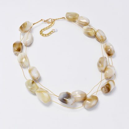 YN6358 - Fashion statement floating bead necklace