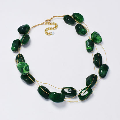 YN6358 - Fashion statement floating bead necklace