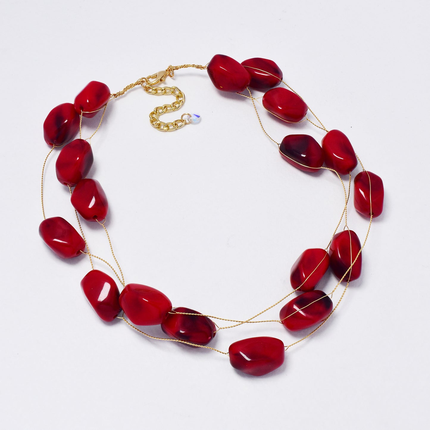 YN6358 - Fashion statement floating bead necklace