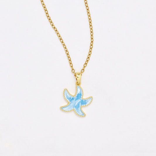 YN6468 - Premium  40cm + 5cm shell starfish necklace