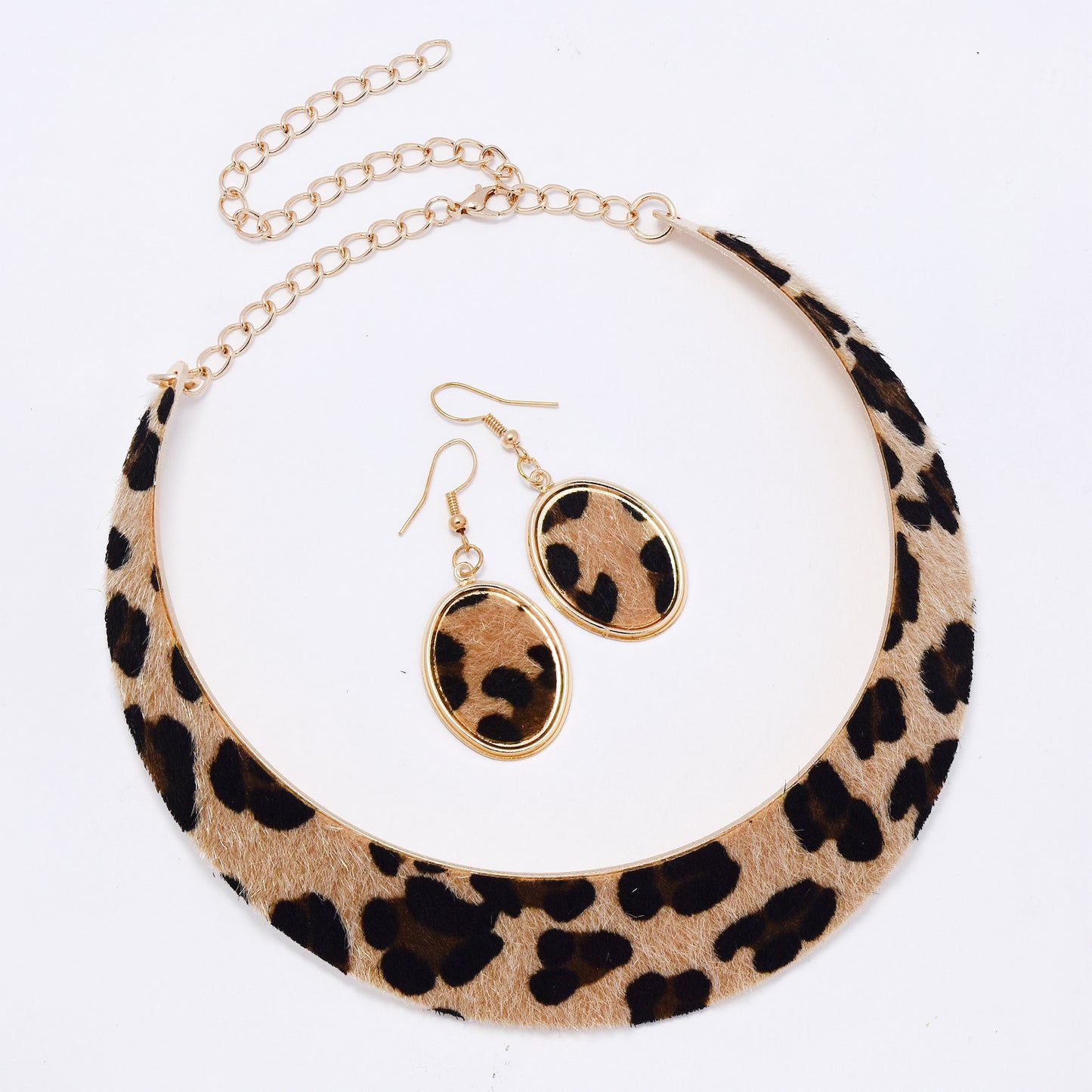 YN7799 - Fashion leopard print choker & earring set