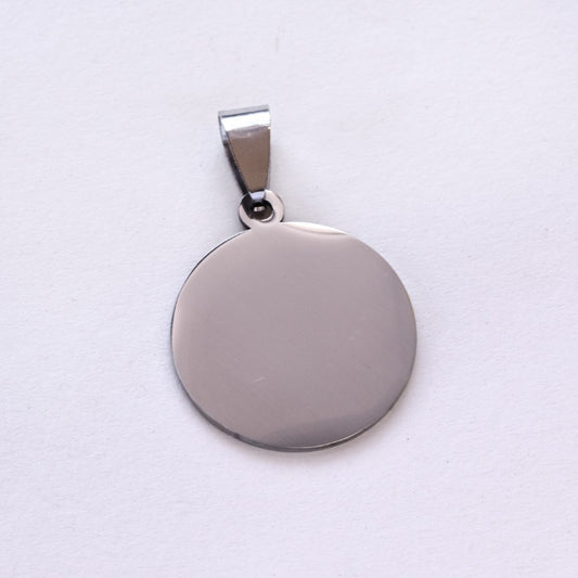 Buy 1 get 1 FREE - Stainless steel round  21mm disc pendant - SSYP4802