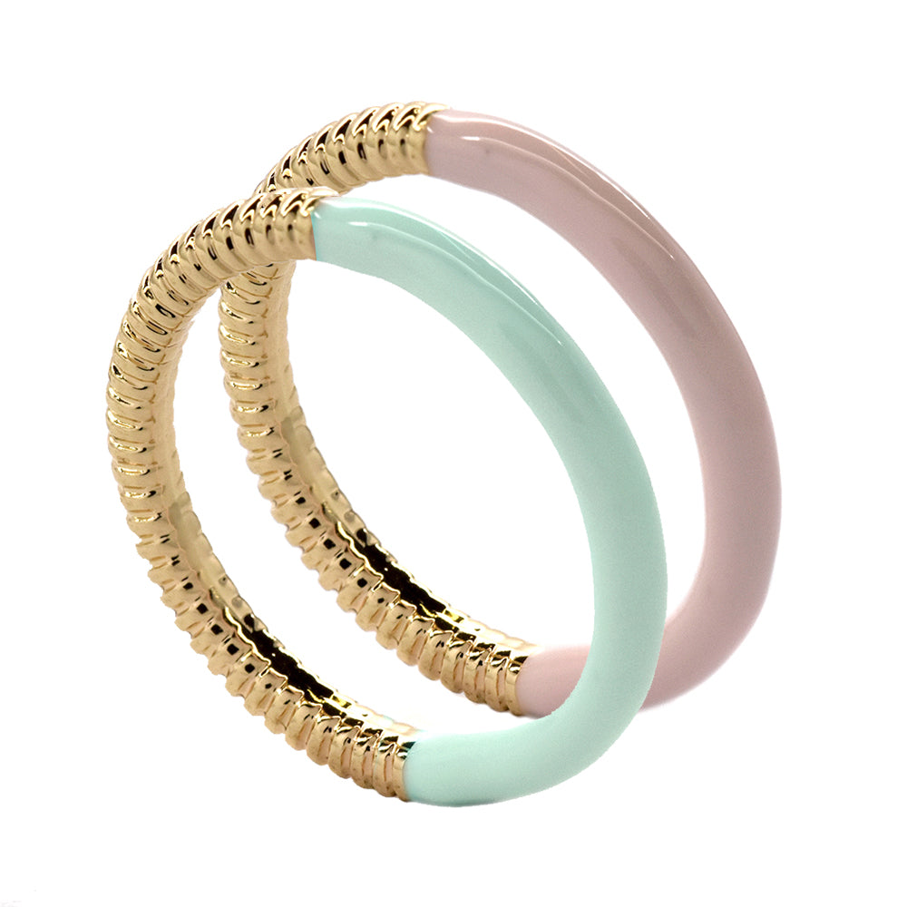 Fashion 2 Piece colour band ring set
