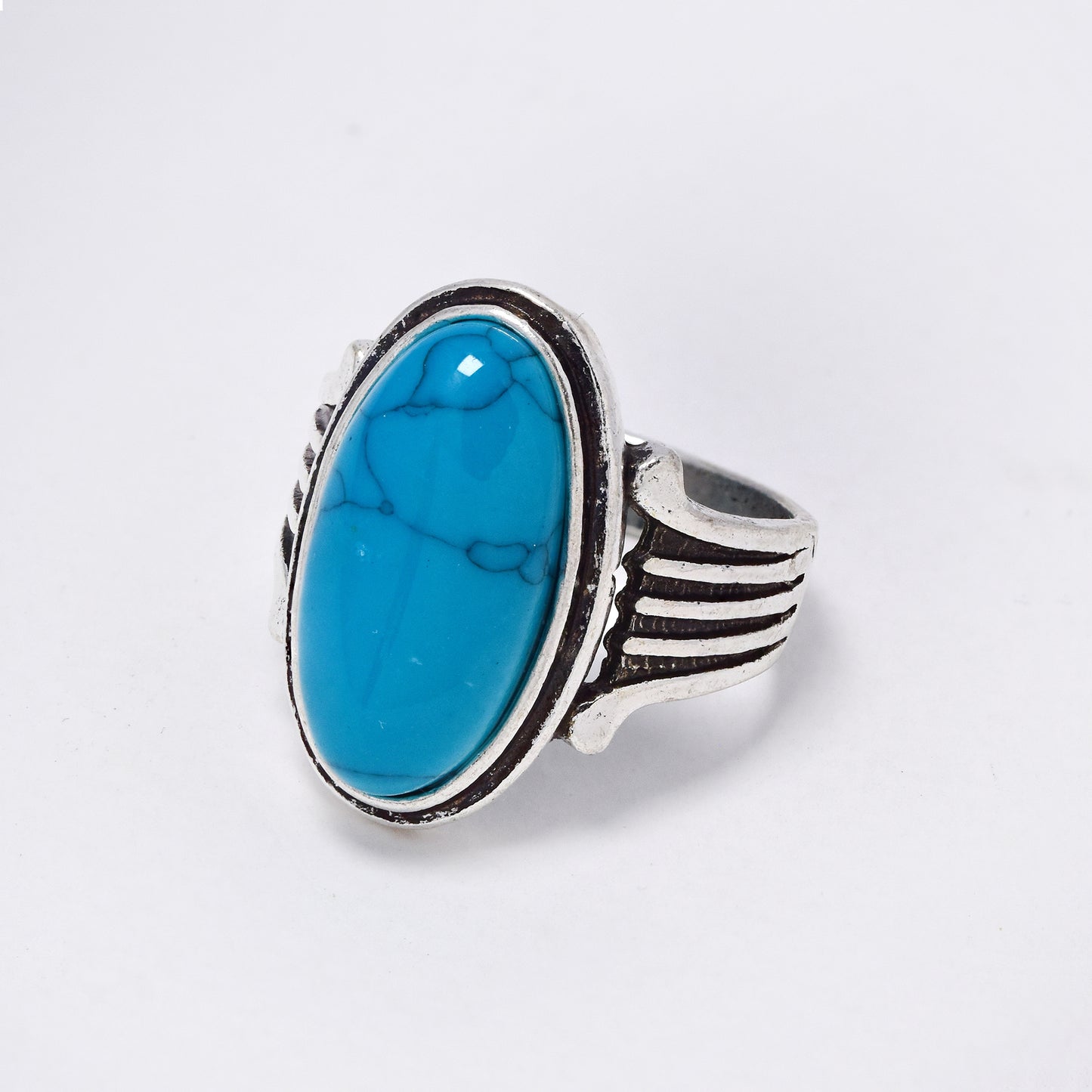 YR6787 - Fashion statement turquoise stone signet ring