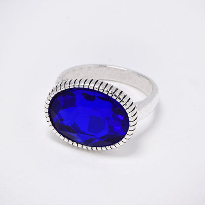 YR6792 - Fashion statement crystal line rim ring