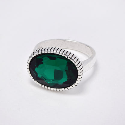 YR6792 - Fashion statement crystal line rim ring