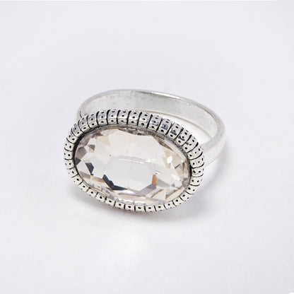 YR6793 - Fashion statement crystal dotted rim ring