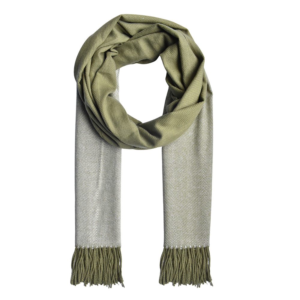 Colour blocked tassel scarf - YS3119