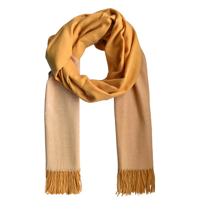 Colour blocked tassel scarf
