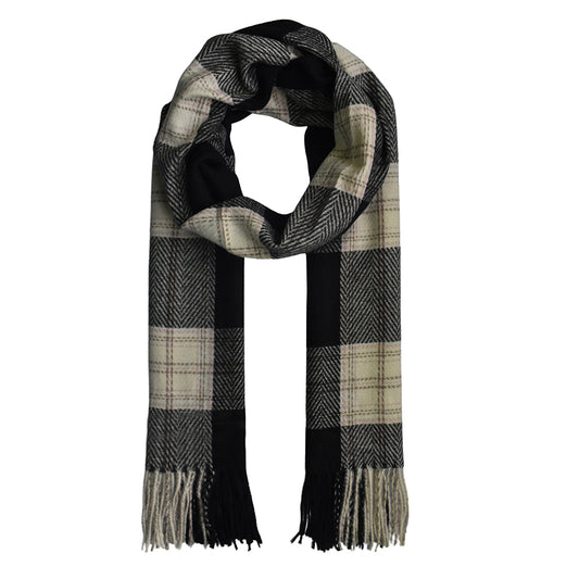 Chevron check print scarf