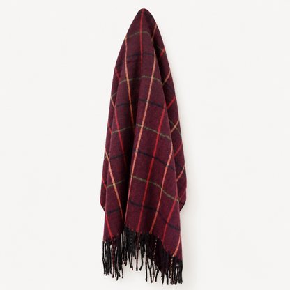 Fine check print tassel scarf 190cm x 75cm - YS3130
