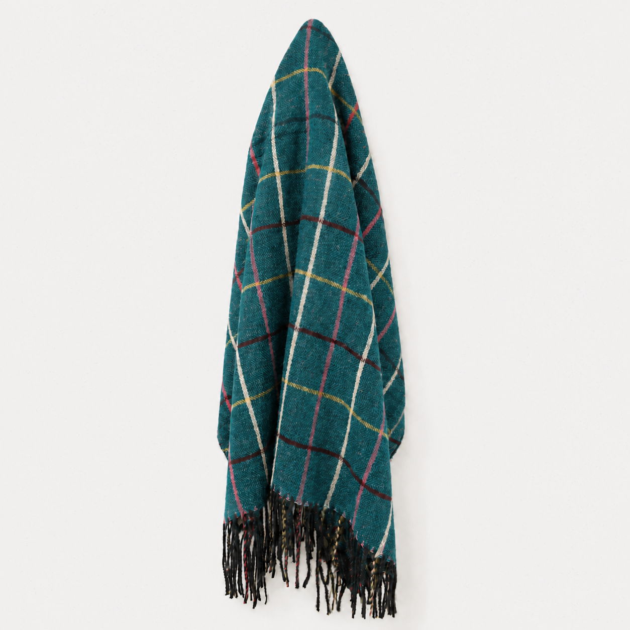 Fine check print tassel scarf 190cm x 75cm - YS3130