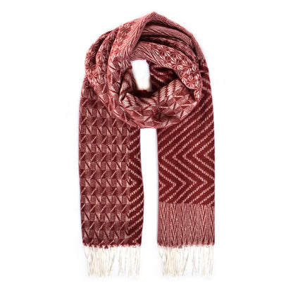 Luxuriously soft woven scarf with linear pattern - YS4533