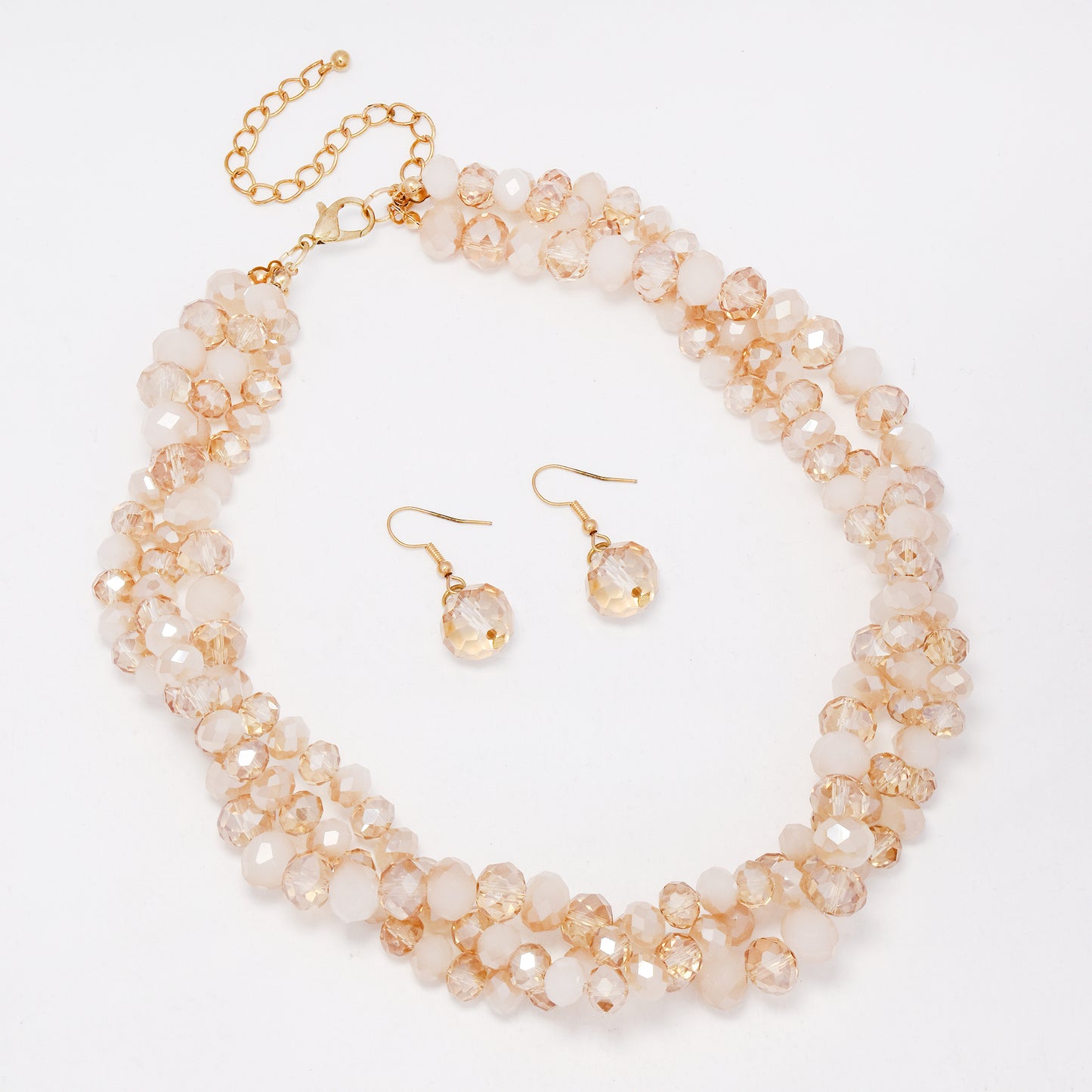 YST5922 - Fashion faceted bead necklace and earring set