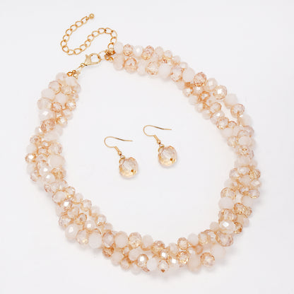 YST5922 - Fashion faceted bead necklace and earring set