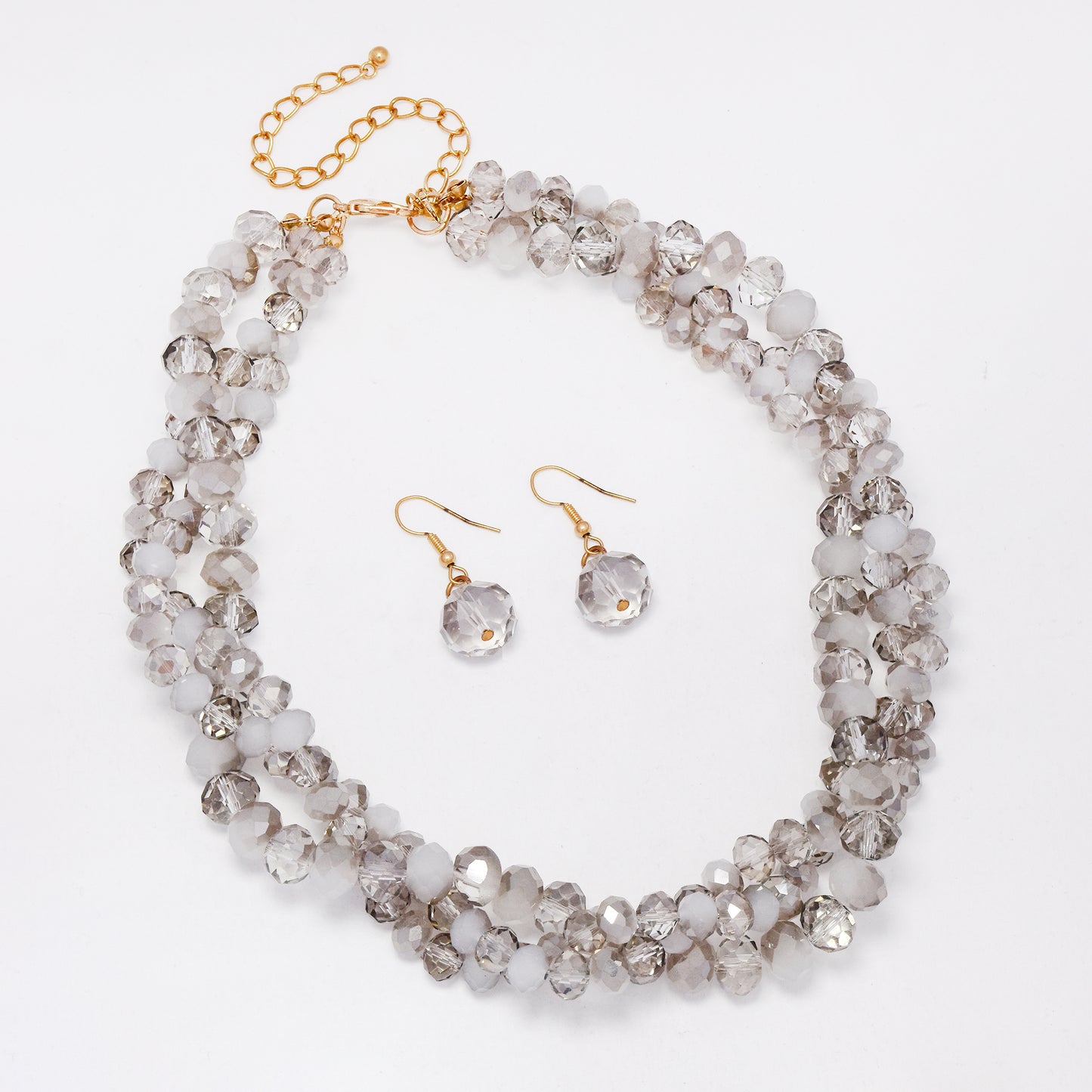 YST5922 - Fashion faceted bead necklace and earring set