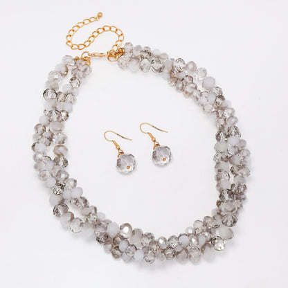 YST5922 - Fashion faceted bead necklace and earring set