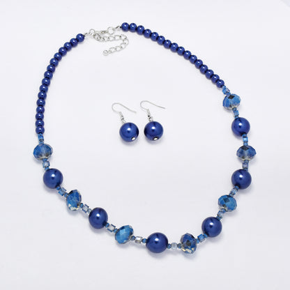 YST6324 - Fashion facated bead & pearl necklace & earring set