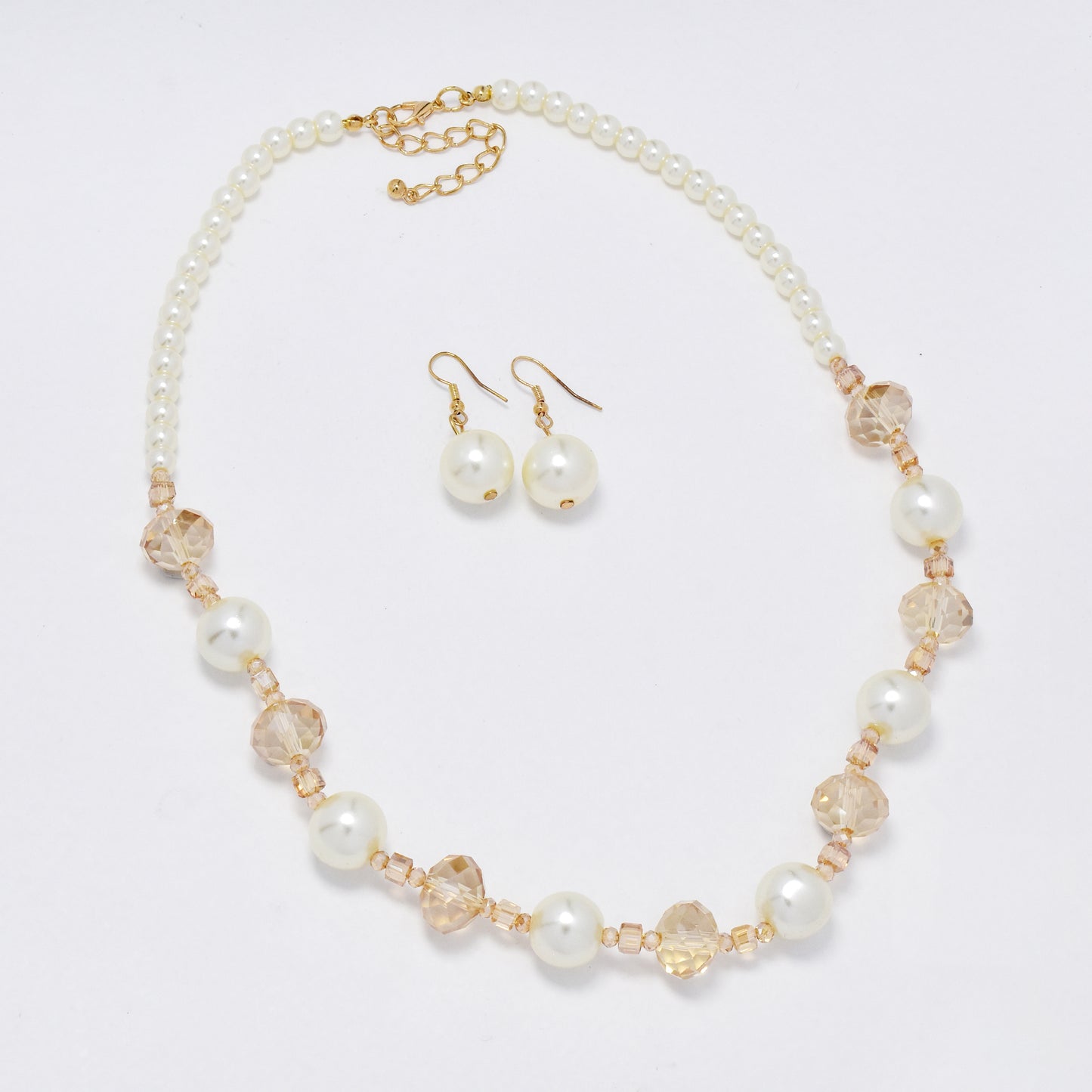 YST6324 - Fashion facated bead & pearl necklace & earring set