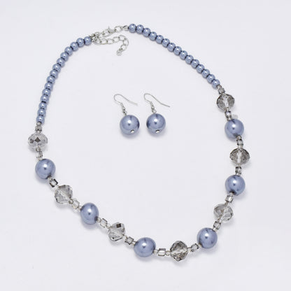 YST6324 - Fashion facated bead & pearl necklace & earring set