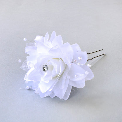 Medium flower hair pin with pearls - ABH1027