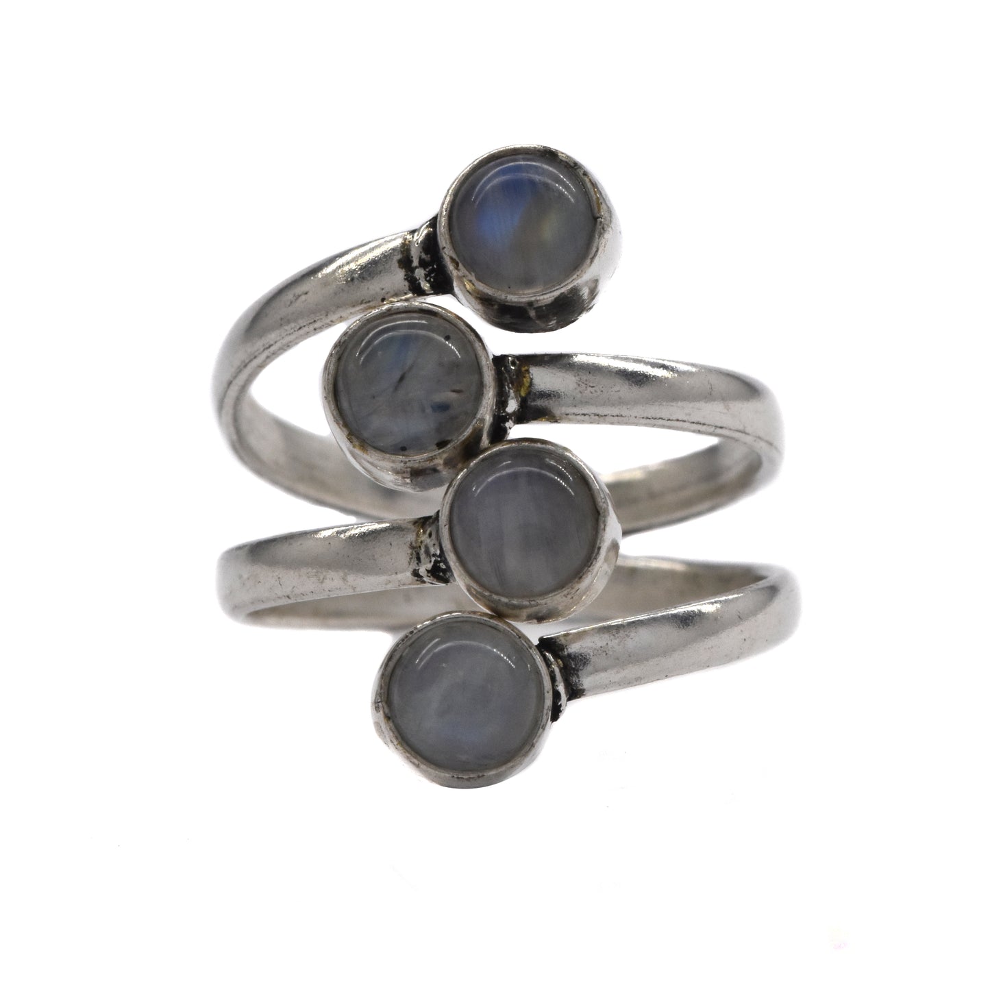 Brass stacked design gemstone free size ring - IFR508