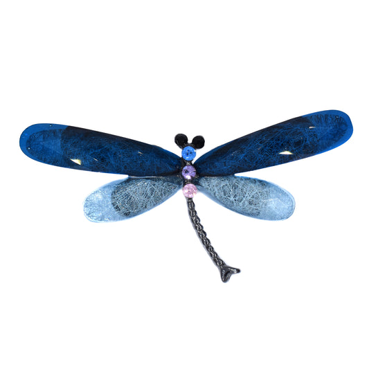 Colour dragonfly crystal brooch