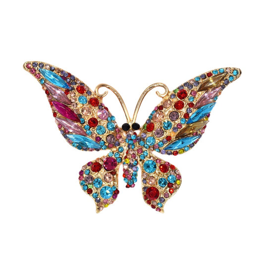 Statement crystal butterfly brooch